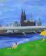 Kölner Sommer - Michael Völlings - Acryl auf Leinwand - Landschaft-Sommer-Wiese-Stadtansichten - Gegenständlich Kölner Sommer - Michael Völlings - Acryl auf Leinwand - Landschaft-Sommer-Wiese-Stadtansichten - Gegenständlich