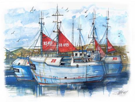 Fischkutter in Dänemark - Wolfgang Archibald Nagl - Array auf Array - Array - Fischkutter in Dänemark - Wolfgang Archibald Nagl - Array auf Array - Array -