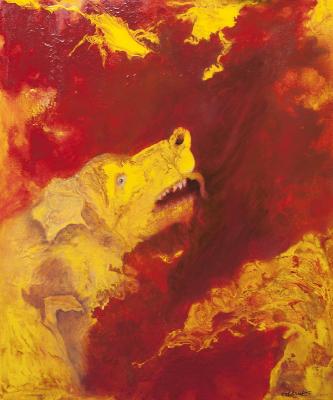 Glücksdrache kratzt sich ... - artHawk &bull; Ralf ,  Knapp -  auf Array - Array - 