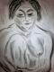 Gedanken in der Einsamkeit - Juergen Schneider - Kreide auf Papier - Frauen - 