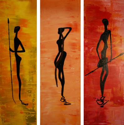 Afrikanische Schatten (Tripitychon) - Helene + Mario Wohlfahrt - Array auf Array - Array - Array